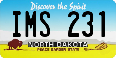 ND license plate IMS231