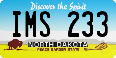 ND license plate IMS233