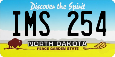 ND license plate IMS254