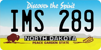 ND license plate IMS289