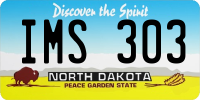 ND license plate IMS303