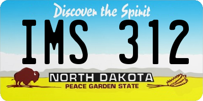 ND license plate IMS312