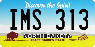 ND license plate IMS313