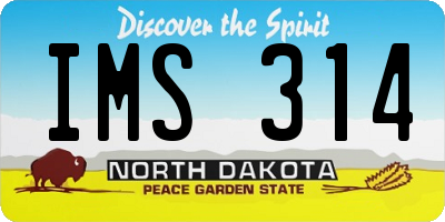 ND license plate IMS314