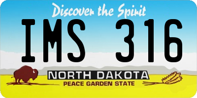 ND license plate IMS316