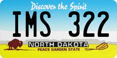 ND license plate IMS322
