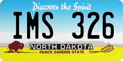 ND license plate IMS326
