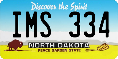 ND license plate IMS334