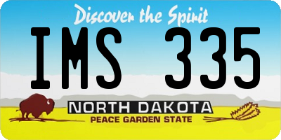 ND license plate IMS335