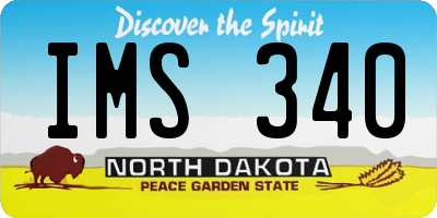 ND license plate IMS340