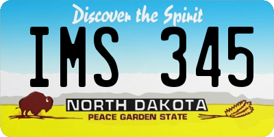 ND license plate IMS345