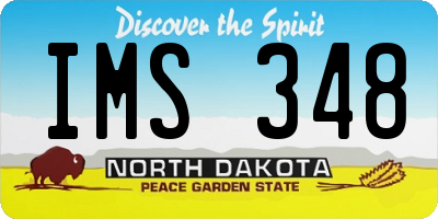 ND license plate IMS348