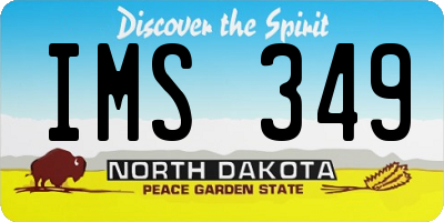 ND license plate IMS349