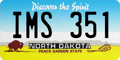 ND license plate IMS351