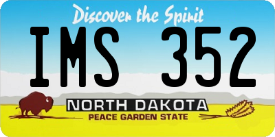 ND license plate IMS352