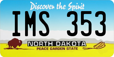 ND license plate IMS353