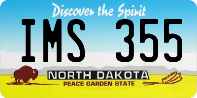 ND license plate IMS355