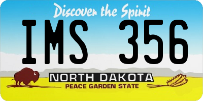ND license plate IMS356