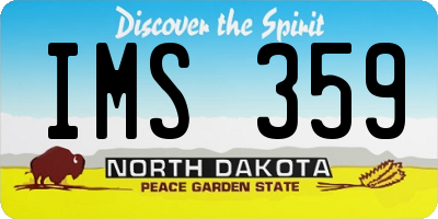 ND license plate IMS359