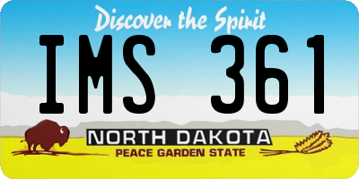 ND license plate IMS361
