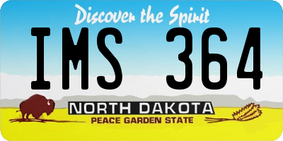 ND license plate IMS364