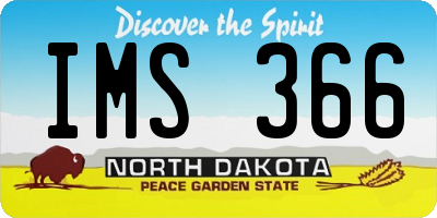 ND license plate IMS366