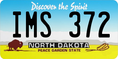 ND license plate IMS372