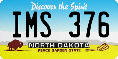 ND license plate IMS376