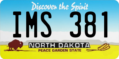 ND license plate IMS381