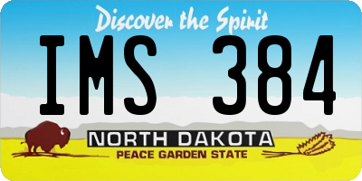 ND license plate IMS384