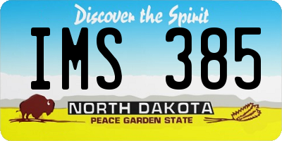 ND license plate IMS385
