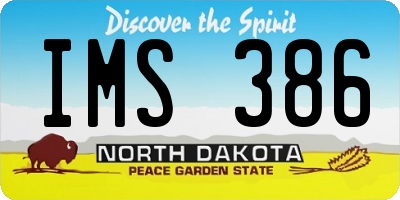 ND license plate IMS386