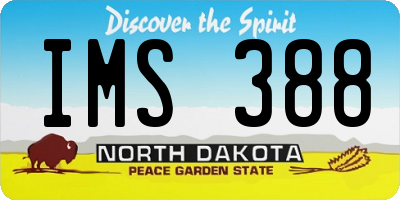 ND license plate IMS388