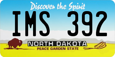 ND license plate IMS392