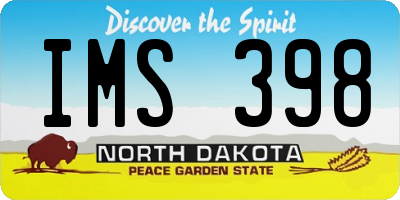 ND license plate IMS398
