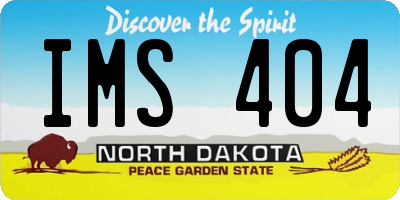 ND license plate IMS404