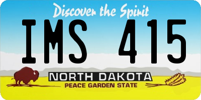 ND license plate IMS415
