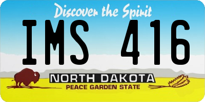 ND license plate IMS416