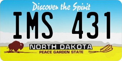 ND license plate IMS431