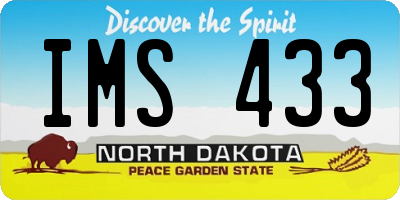 ND license plate IMS433