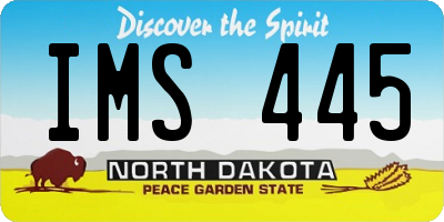 ND license plate IMS445