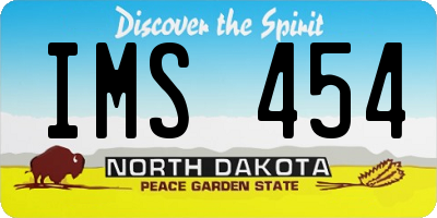 ND license plate IMS454