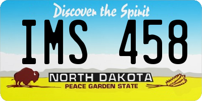 ND license plate IMS458