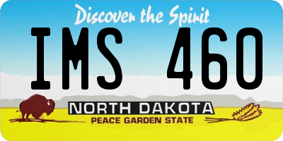ND license plate IMS460