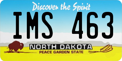 ND license plate IMS463