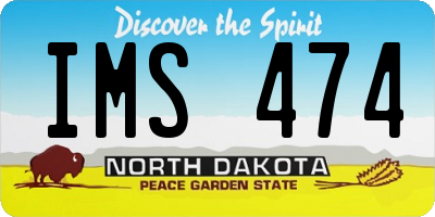 ND license plate IMS474
