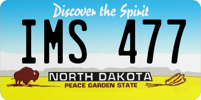 ND license plate IMS477