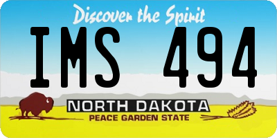 ND license plate IMS494