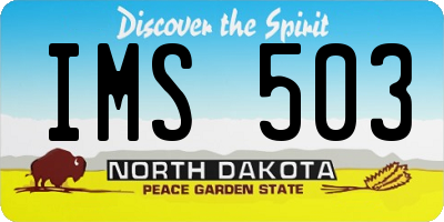 ND license plate IMS503