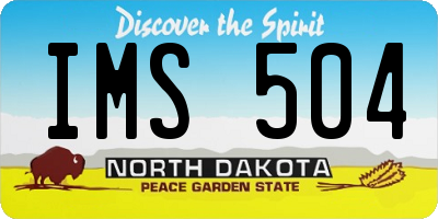 ND license plate IMS504